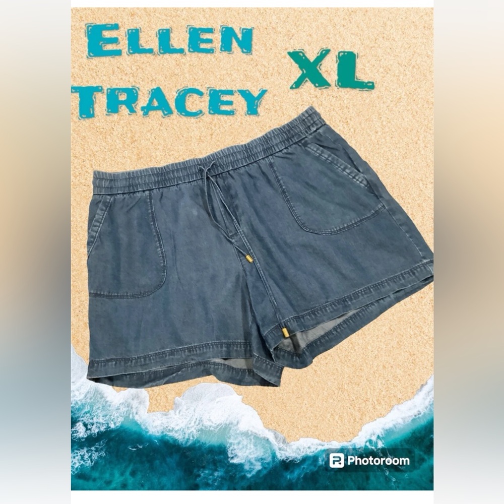Ellen Tracey Shorts Pull On Elastic/draw String Light Weight Tencel Soft Casual